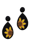 Trendy Seed Bead Tear Drop Flower Earring