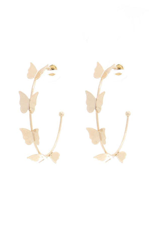 Butterfly Metal Open Hoop Earring