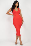 Split Neck Bodycon Dress