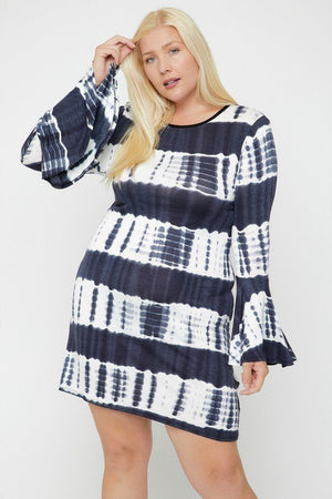 Bell Sleeves Print Dress