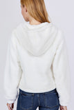 Zipper Detail Faux Fur Hoodie