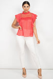 Short Sleeve Ruffle Shadow Top