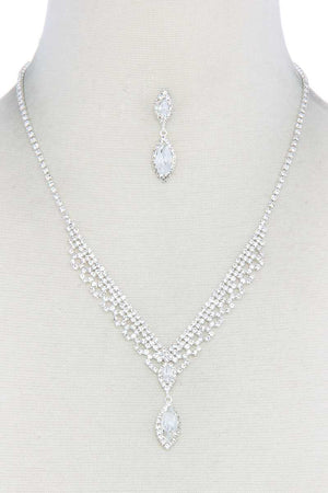 Marquise Shape Rhinestone Necklace