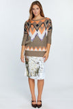 Aztec Pattern With Glitter Accent Sweater