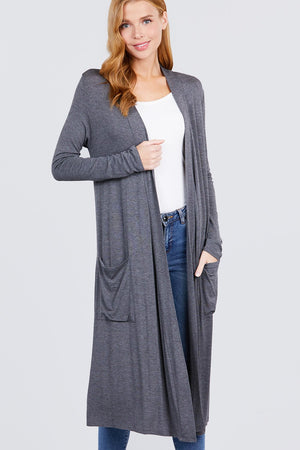 Open Front Long Cardigan