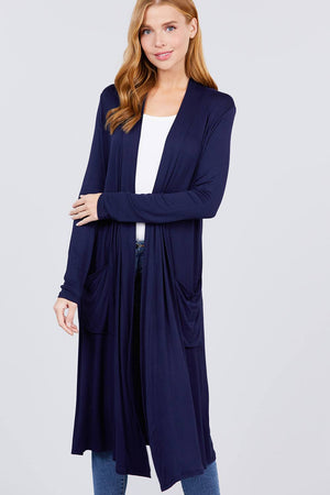 Open Front Long Cardigan