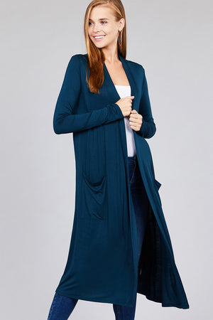 Open Front Long Cardigan