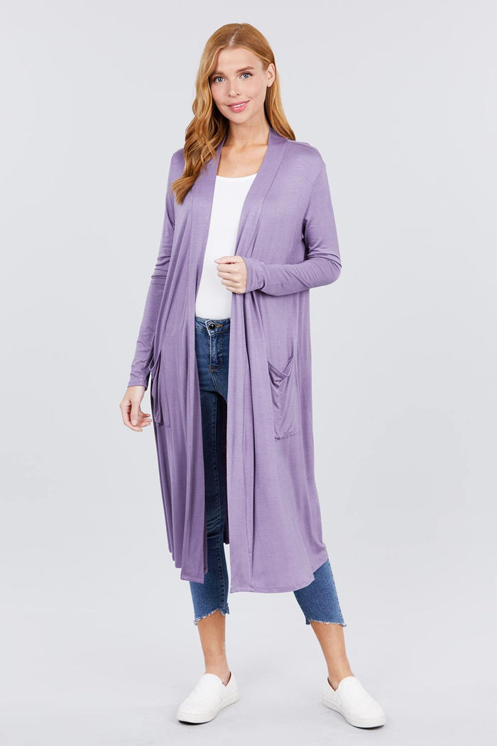 Open Front Long Cardigan