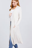 Open Front Long Cardigan