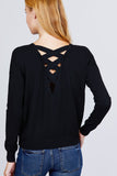 V-neck Back Cross Sweater