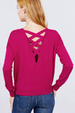 V-neck Back Cross Sweater