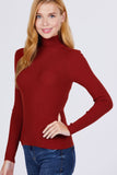 Turtle Neck Viscose Rib Sweater