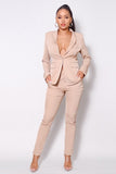 One Button Blazer Jacket & Tapered Trouser Set