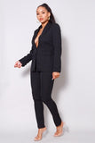 One Button Blazer Jacket & Tapered Trouser Set