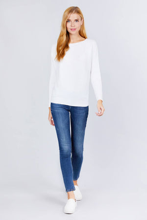 Dolman Boat Neck Sweater