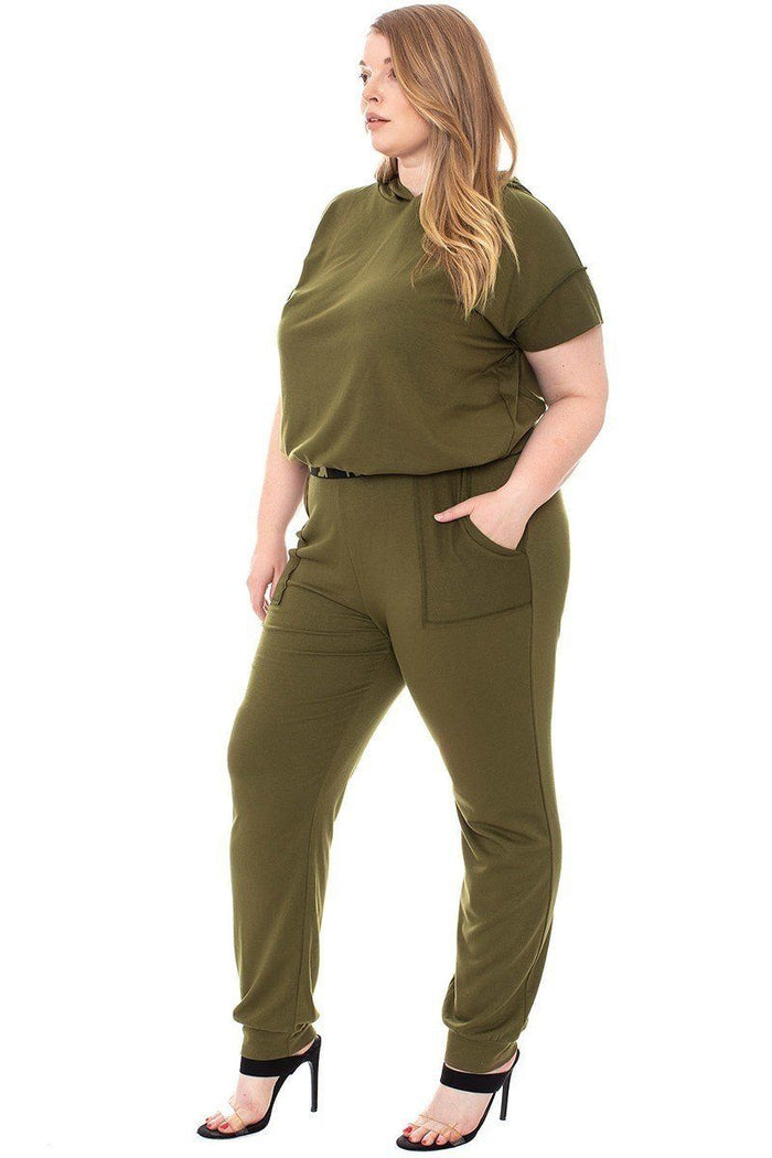 Camouflauge Detailed Jogger Plus Size Set