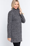 High Mock Neck Knit Coat