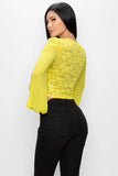 Bell Sleeve Lace Back Crop Top