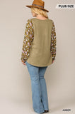 Floral Print Dolman Sleeve Round Hem Top