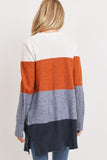 Striped Print Open Front Cardigan