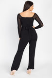 Self Tie Lace Embroidered Jumpsuit