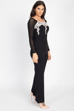 Self Tie Lace Embroidered Jumpsuit