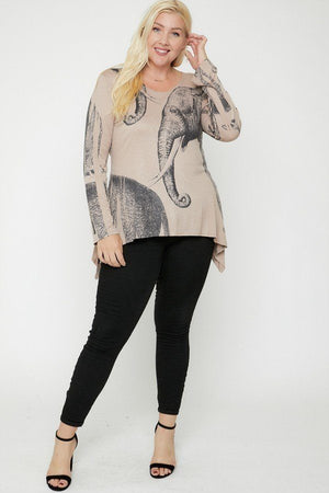 Elephant Sublimation Print Top