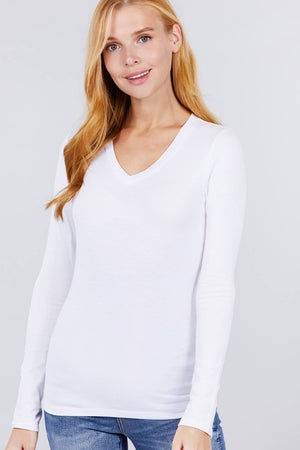 Cotton Jersey V-neck Top