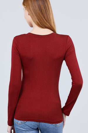 Cotton Jersey V-neck Top