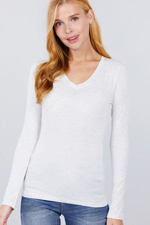 Cotton Jersey V-neck Top