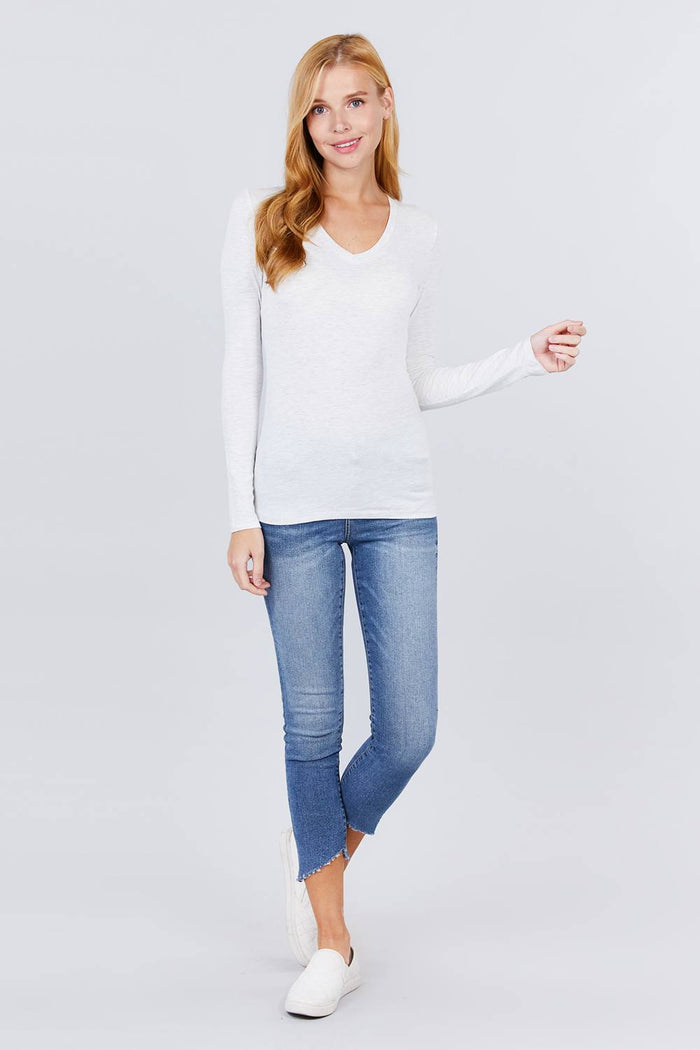 Cotton Jersey V-neck Top