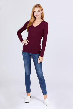 Cotton Jersey V-neck Top