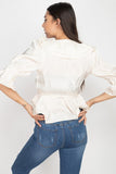 Surplice Short Sleeve Ruffle Top