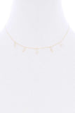 Lightning Stone Charm Metal Necklace