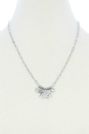 Dainty Star Lighting Bolt Charm Metal Necklace