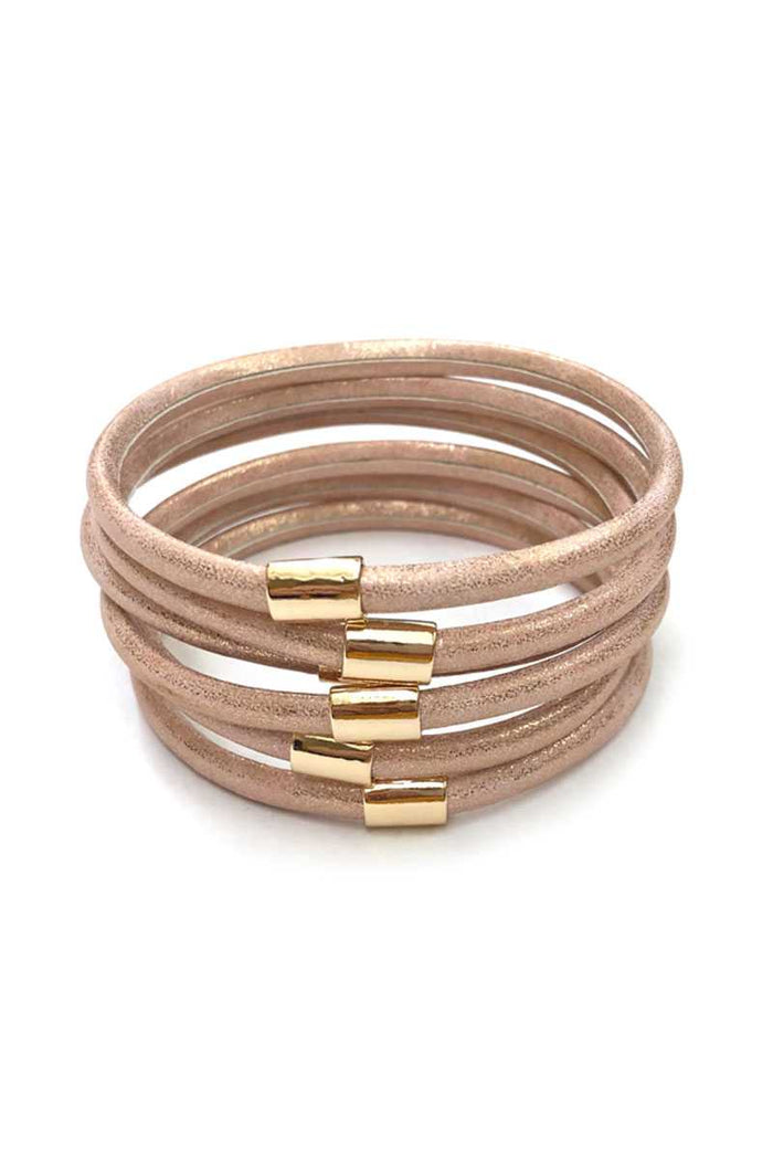 Multi Faux Leather Bangle Bracelet