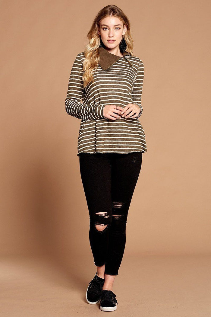 Striped Loose-fit Knit Sweater