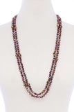 Glass Bead 2 Layered Long Necklace