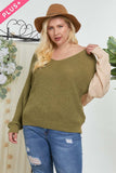 Color Block V Neck Sweater