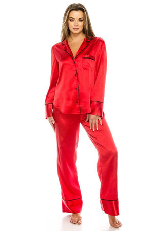 2 Pc Satin  Pj Set