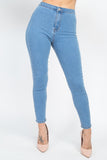 High Waist Zippered Denim