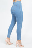 High Waist Zippered Denim