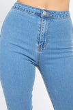 High Waist Zippered Denim