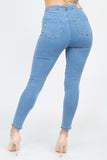 High Waist Zippered Denim