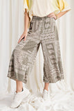 Printed Terry Knit Wide Leg Comfy Pants