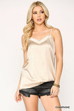 Velvet Mixed Adjustable Strap Round Hem Camisole