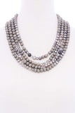 Chunky 4 Layered Bead Multi Necklace