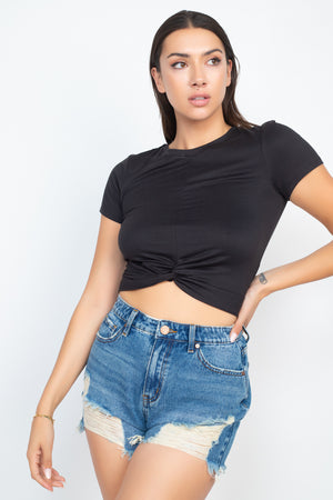 Twist-front Short Sleeve Top