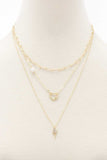 Heart Charm Oval Link Layered Necklace