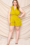 Collared Neck Plus Size Romper